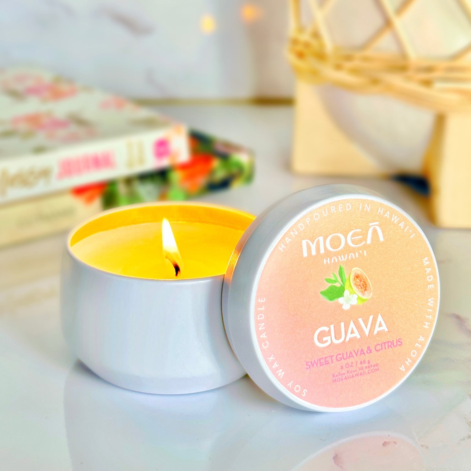 Handpoured Soy Wax Candle - Sweet Guava + Citrus 4oz