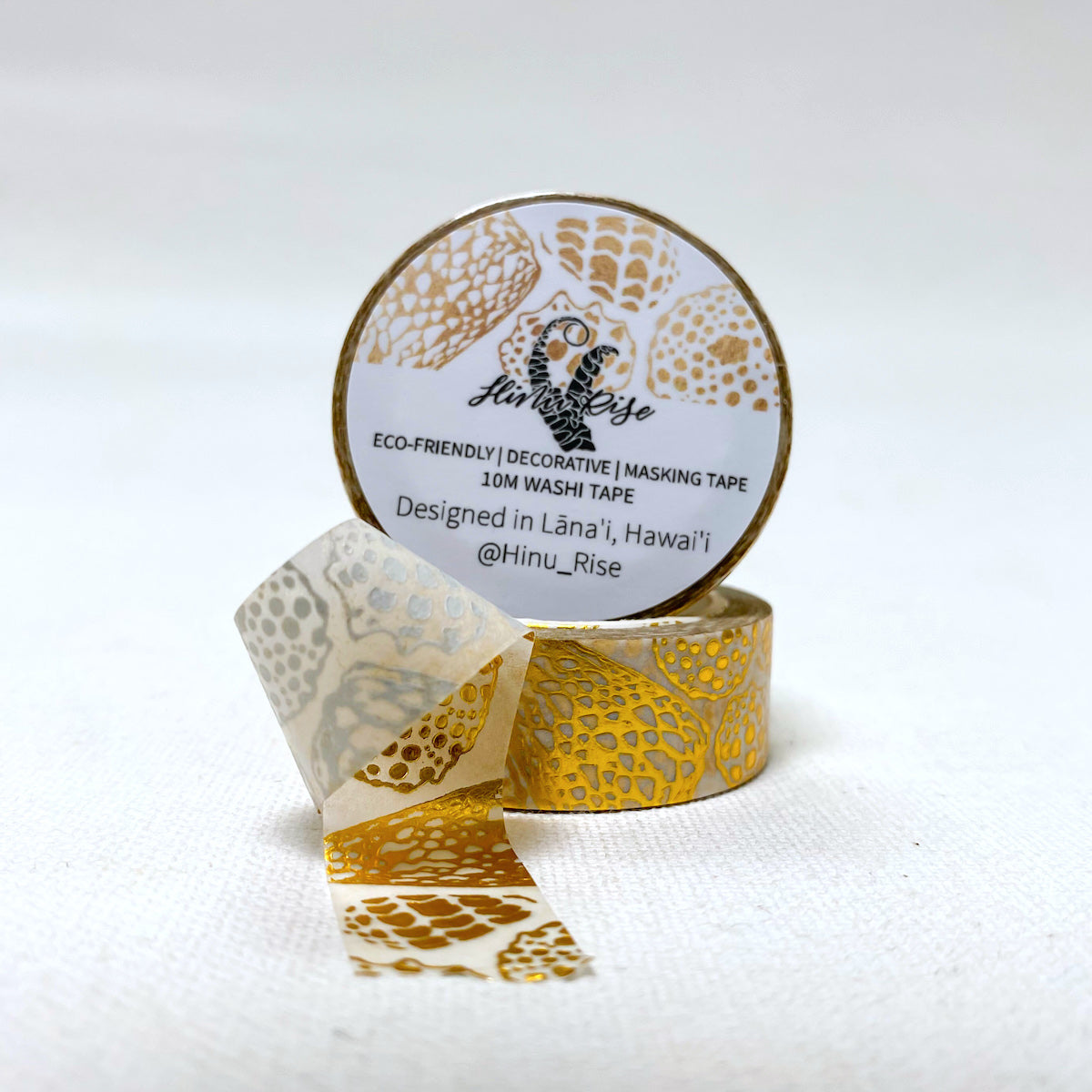 15mm x 10m Washi Tape - Foil Gold Mulberry Drupe Shell