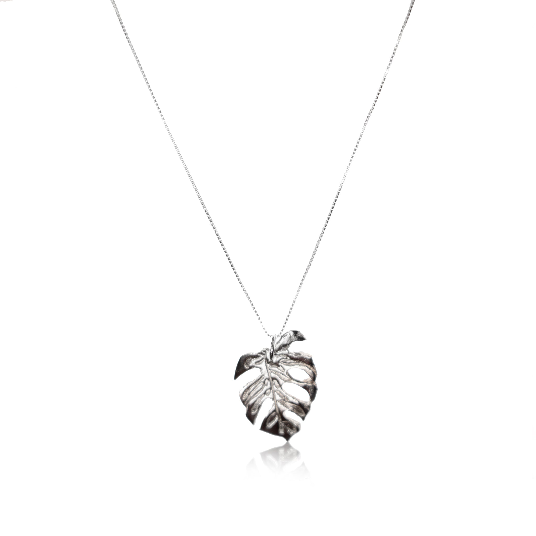 Sterling Silver Monstera Necklace
