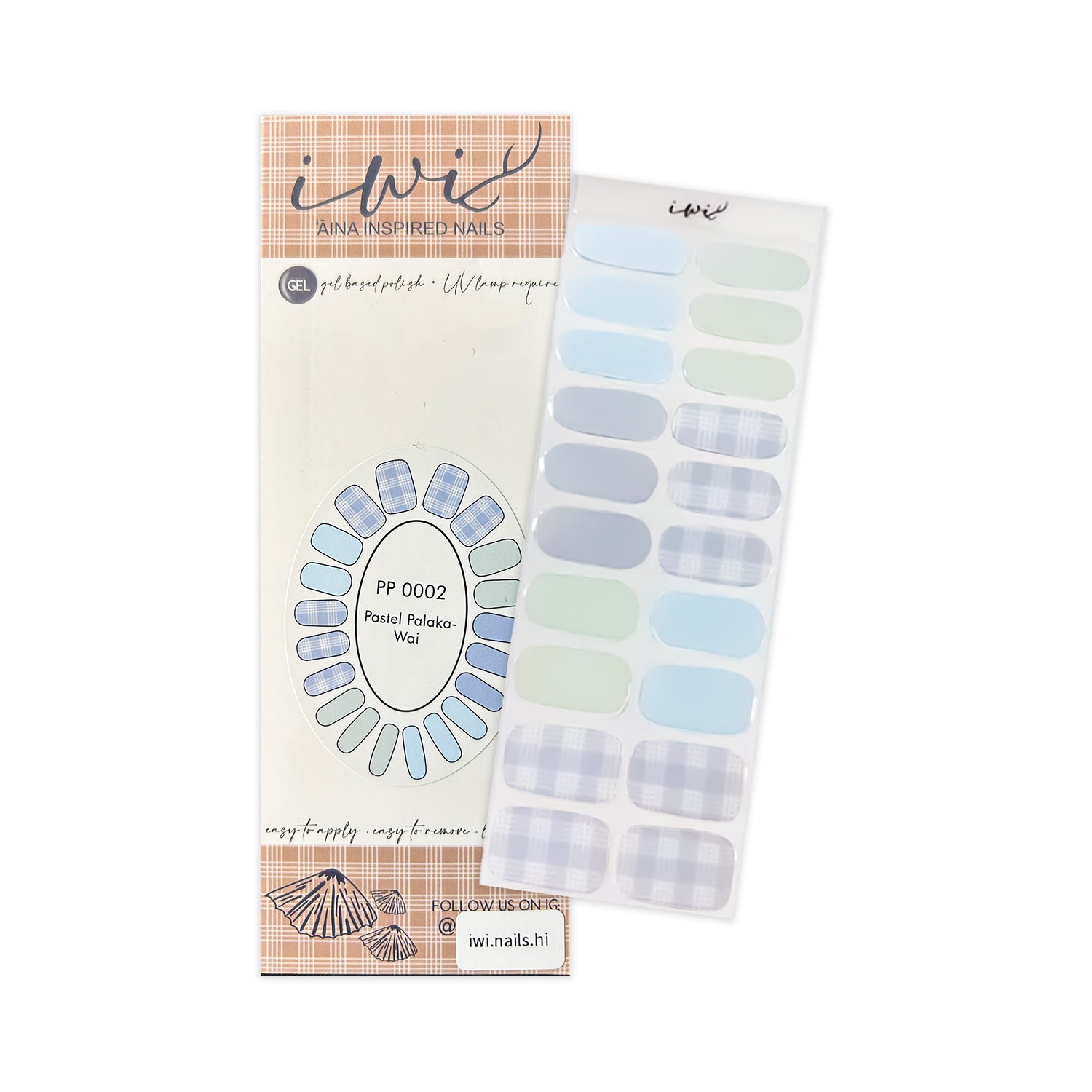 Long-Lasting Gel Nail Strips - ʻĀina Inspired Blue Water Design